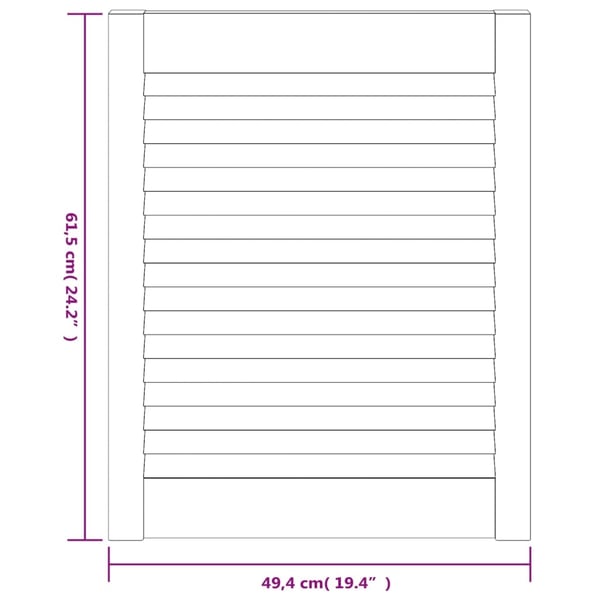 vidaXL skabslåger 2 stk. 61,5x49,4 cm lameldesign massivt fyr hvid