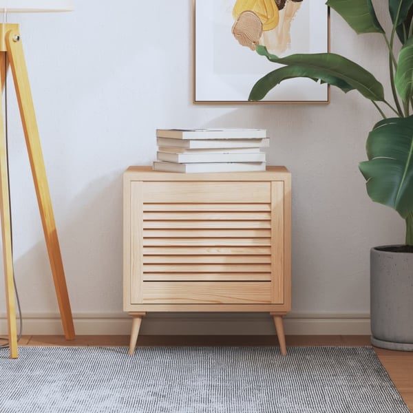 vidaXL skabslåge 39,5x49,4 cm lameldesign massivt fyrretræ