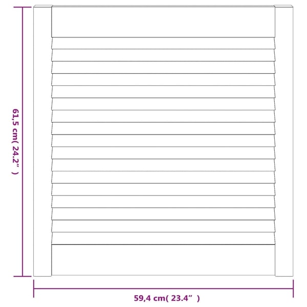 vidaXL skabslåger 2 stk. 61,5x59,4 cm lameldesign massivt fyr hvid