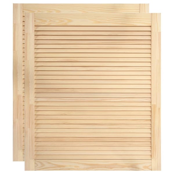 vidaXL Kaapin ovet säleikkömuotoilu 2 kpl 69x59,4 cm täysi mänty