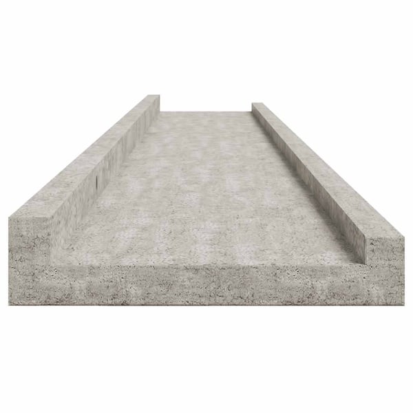 vidaXL Vegghyller 4 stk betonggrå 115x9x3 cm