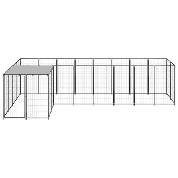vidaXL Koiranhäkki musta 6,05 m² teräs