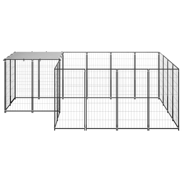 vidaXL Koiranhäkki musta 6,05 m² teräs