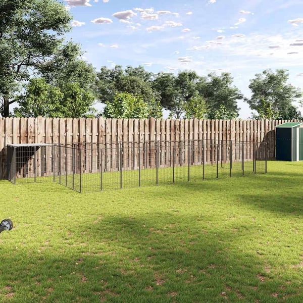 vidaXL Koiranhäkki musta 22,99 m² teräs