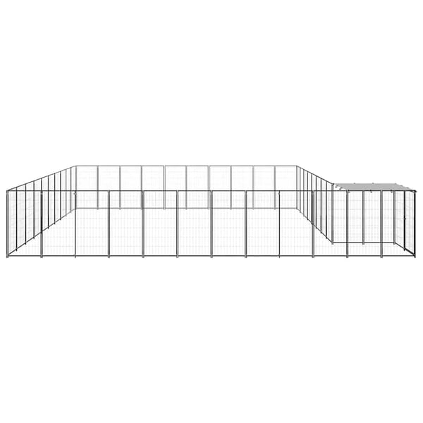 vidaXL Koiranhäkki musta 31,46 m² teräs