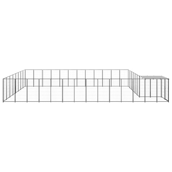 vidaXL Koiranhäkki musta 30,25 m² teräs