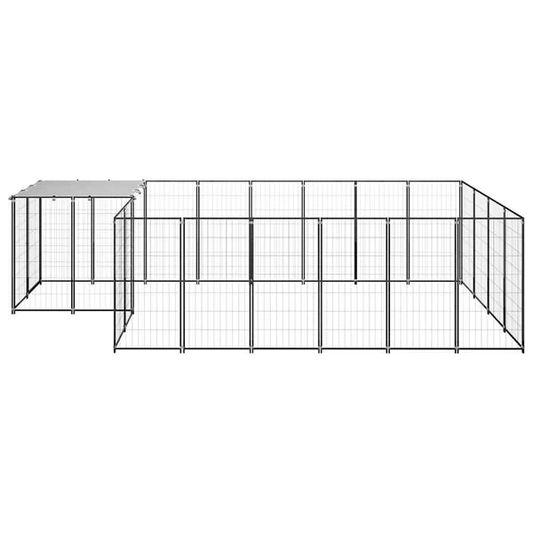 vidaXL Koiranhäkki musta 8,47 m² teräs