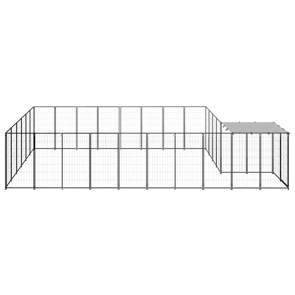 vidaXL Koiranhäkki musta 15,73 m² teräs