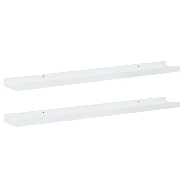 vidaXL væghylder 2 stk. 80x9x3 cm hvid højglans