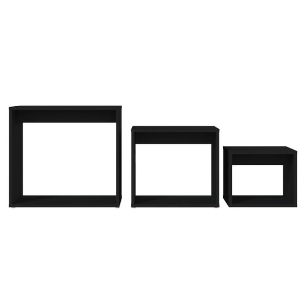 vidaXL Stablebord 3 stk svart sponplate
