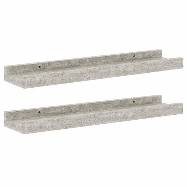 vidaXL væghylder 2 stk. 40x9x3 cm betongrå
