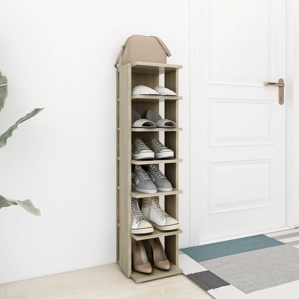 vidaXL skoreol 25x27x102 cm spånplade sonoma-eg