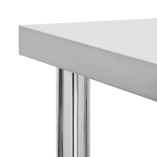 vidaXL Arbeidsbord for kjøkken med hjul 80x45x85 cm rustfritt stål