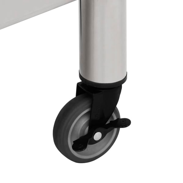 vidaXL Arbeidsbord for kjøkken med hjul 100x30x85 cm rustfritt stål