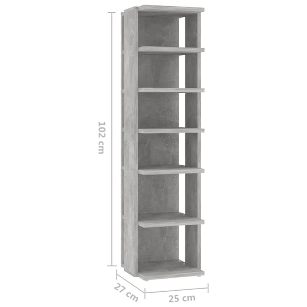 vidaXL Kenkäkaapit 2 kpl betoninharmaa 25x27x102 cm