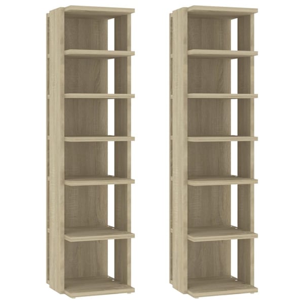 vidaXL Skoskap sonoma eik 2 stk 25x27x102 cm