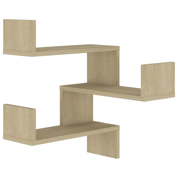 vidaXL Veggmonterte hjørnehyller 2 stk sonoma eik 40x40x50 cm sponplate