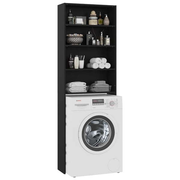 vidaXL vaskemaskineskab 64x24x190 cm sort