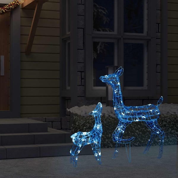 vidaXL Julereinsdyrfamilie akryl 160 LED 160 cm blå