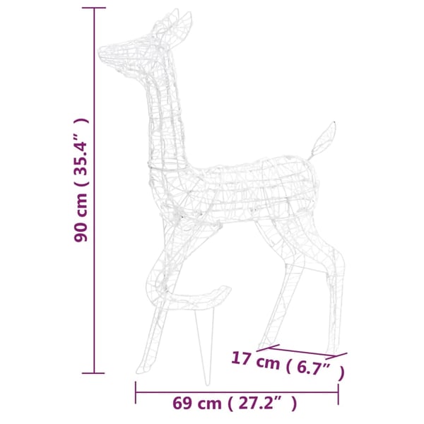 vidaXL Julereinsdyrfamilie akryl 160 LED 160 cm blå