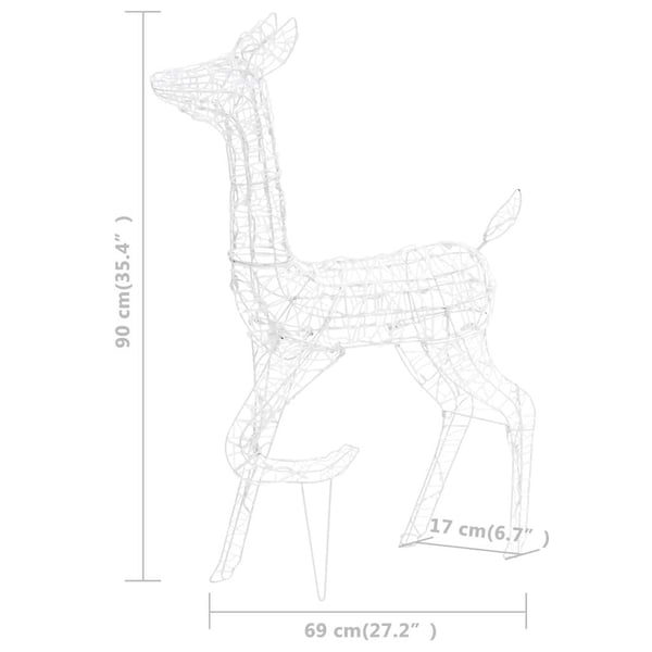 vidaXL Julereinsdyrfamilie akryl 160 LED 160 cm varmhvit