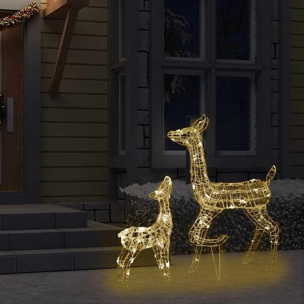 vidaXL Julereinsdyrfamilie akryl 160 LED 160 cm varmhvit