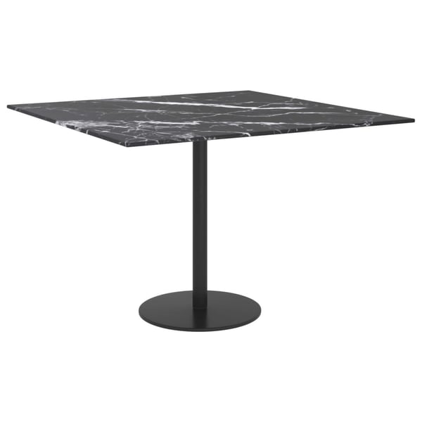 vidaXL Bordplate svart 60x60 cm 6 mm herdet glass med marmor design