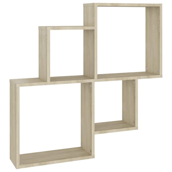 vidaXL Kubeformet vegghylle sonoma eik 80x15x78,5 cm konstruert tre