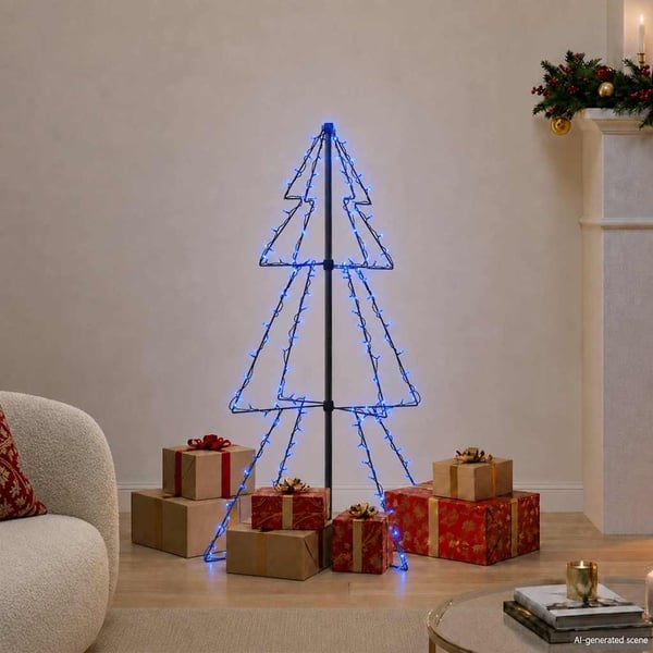 vidaXL Juletrekjegle 160 LED innendørs og utendørs 78x120 cm
