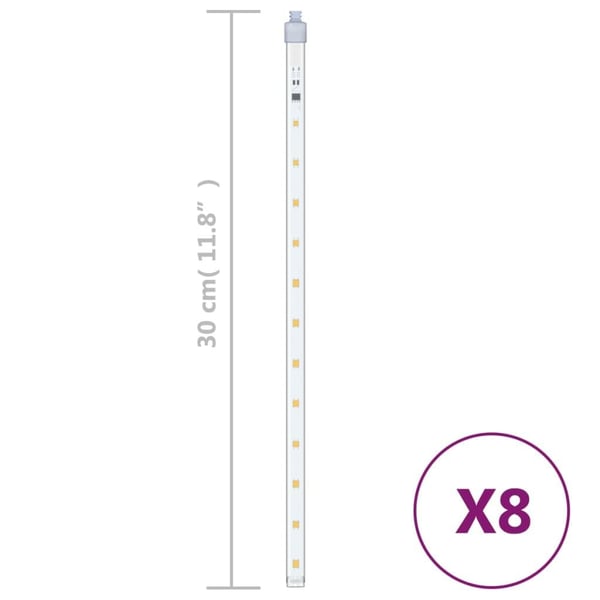 vidaXL Meteorlys 8 stk 30 cm varmhvit 192 LED innendørs og utendørs