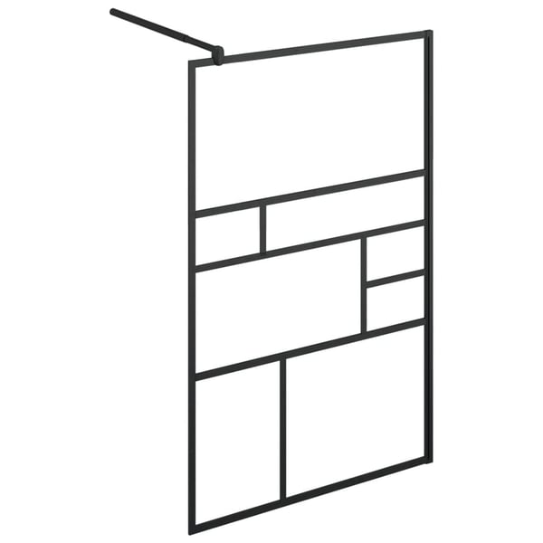 vidaXL brusevæg 100x195 cm klart sikkerhedsglas sort