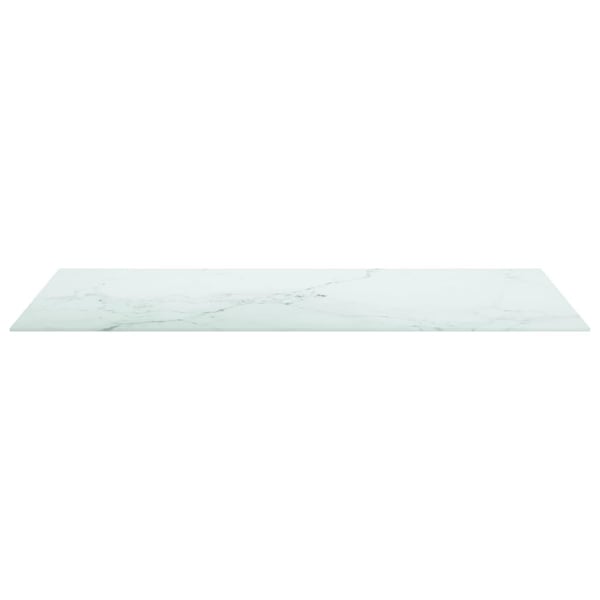 vidaXL Bordplate hvit 100x50 cm 6 mm herdet glass med marmor design