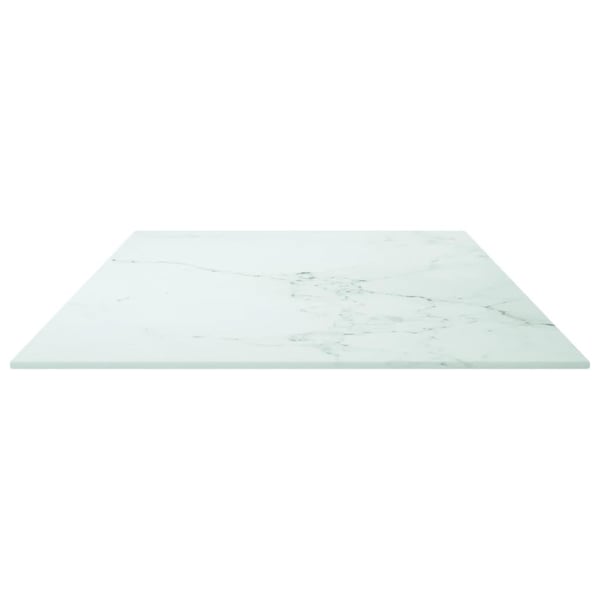vidaXL Bordplate hvit 100x50 cm 6 mm herdet glass med marmor design