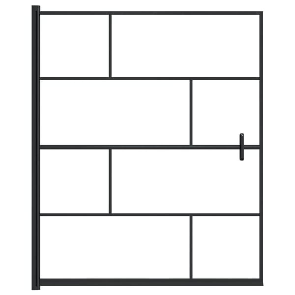 vidaXL bruseafskærmning 116x140 cm sikkerhedsglas sort