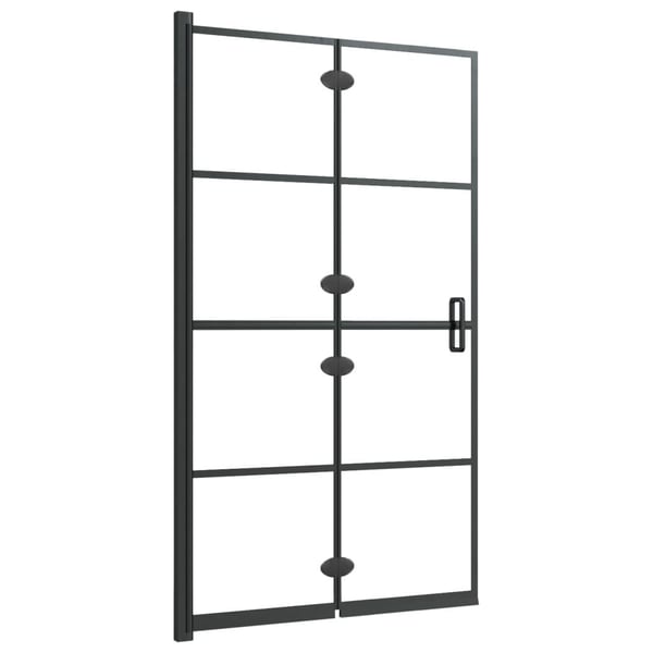 vidaXL foldbar bruseafskærmning 80x140 cm sikkerhedsglas sort