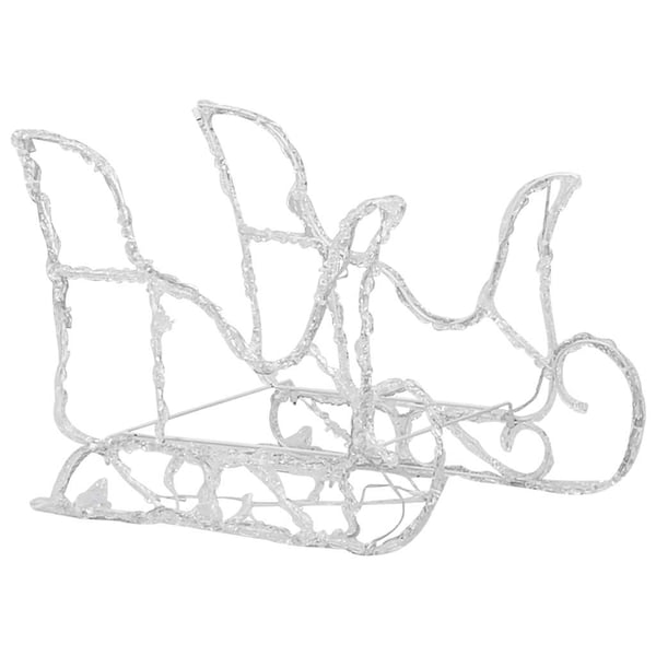 vidaXL Reinsdyr og slede julepynt 160 lysdioder 130 cm akryl