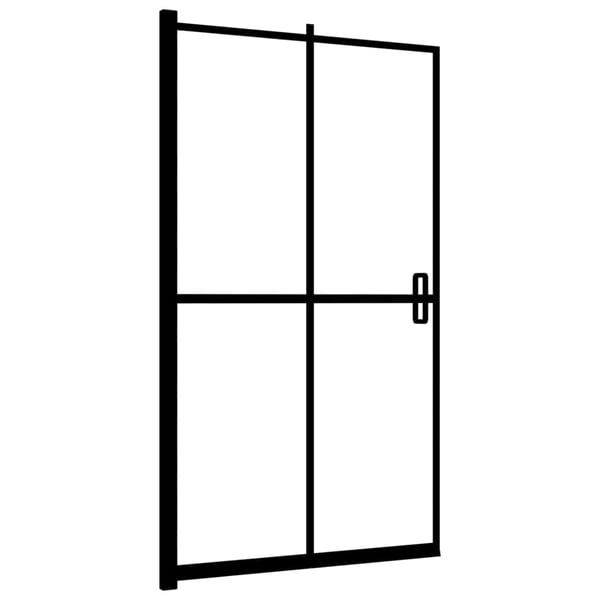 vidaXL Leddet dusjdør ESG 100x140 cm svart