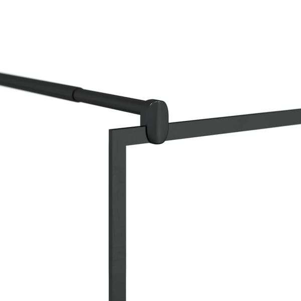 vidaXL brusevæg 115x195 cm klart sikkerhedsglas sort