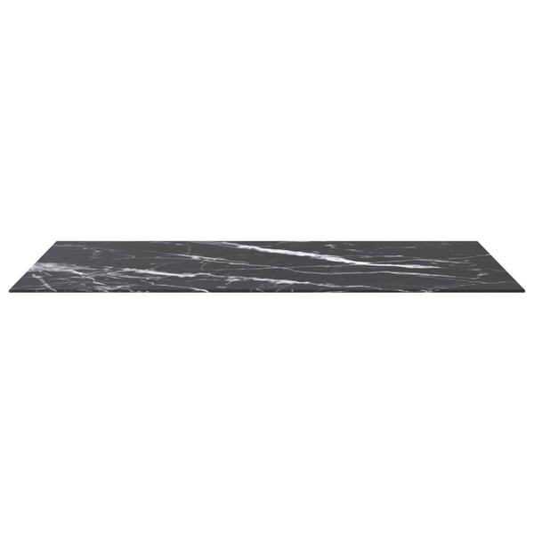 vidaXL Bordplate svart 120x65 cm 8 mm herdet glass med marmor design