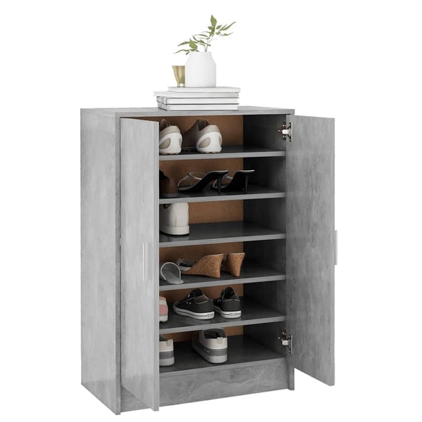 vidaXL Skoskap betonggrå 60x35x92 cm konstruert tre