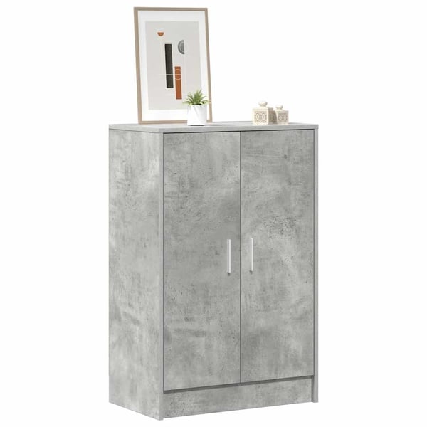 vidaXL Skoskap betonggrå 60x35x92 cm konstruert tre