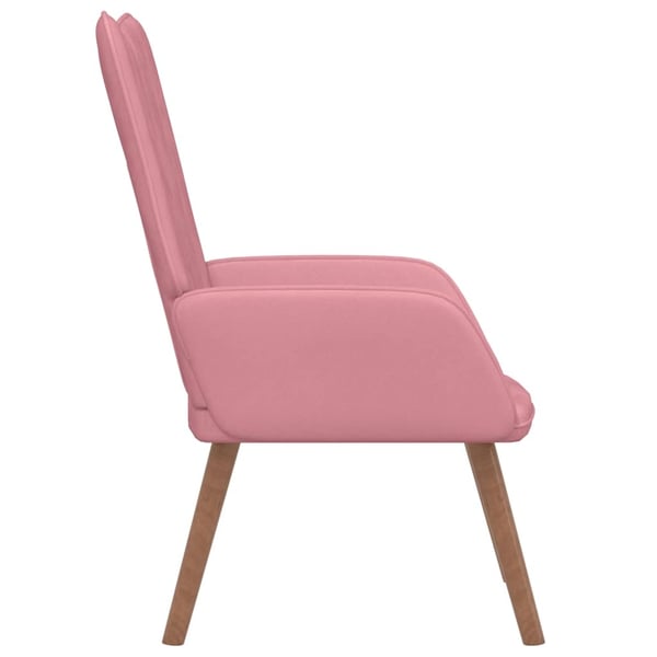 vidaXL Vilstol rosa sammet