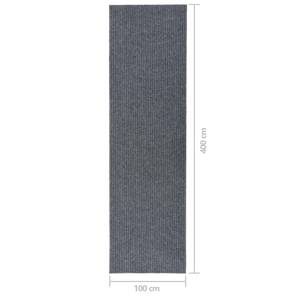 vidaXL Smussfangende teppeløper grå 100x400 cm