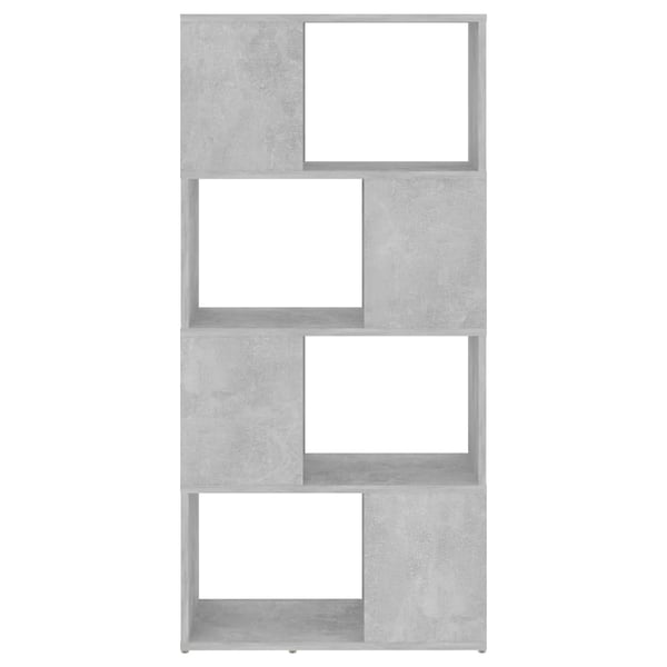 vidaXL Bokhylle/romdeler betonggrå 60x24x124,5 cm