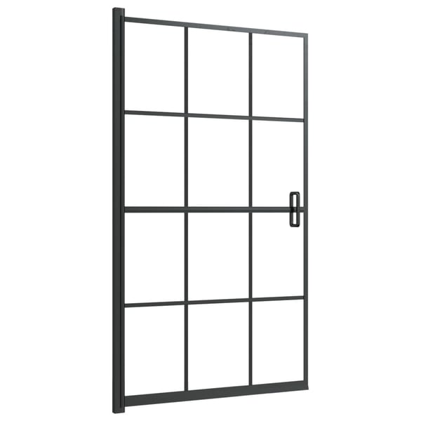 vidaXL bruseafskærmning 80x140 cm sikkerhedsglas sort