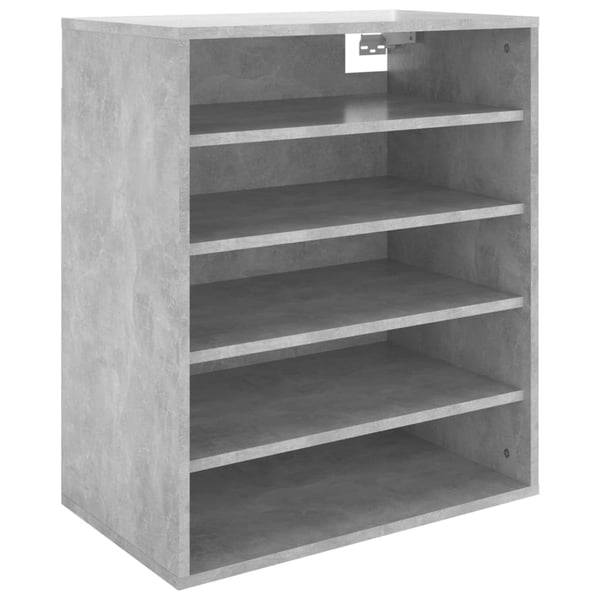 vidaXL Skoskap betonggrå 60x35x70 cm sponplate