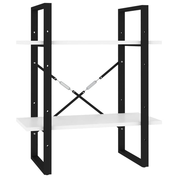 vidaXL bogreol med 2 hylder 60x30x70 cm konstrueret træ hvid