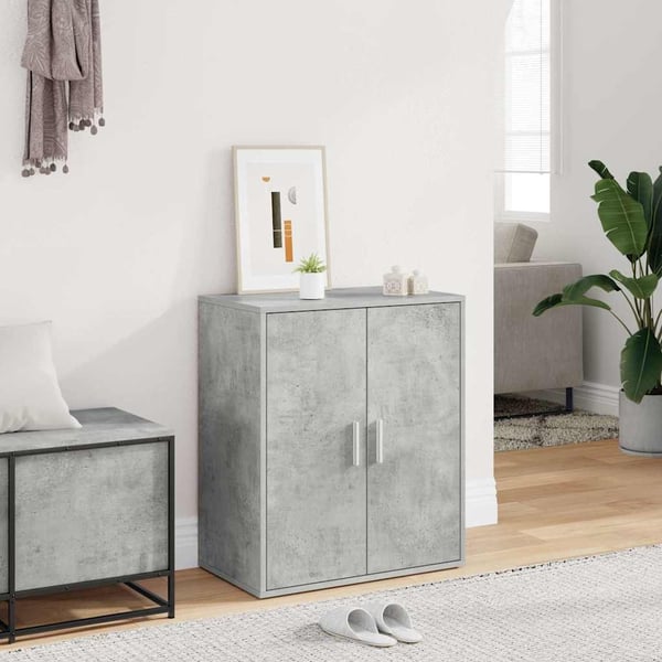 vidaXL Skoskap betonggrå 60x35x70 cm sponplate
