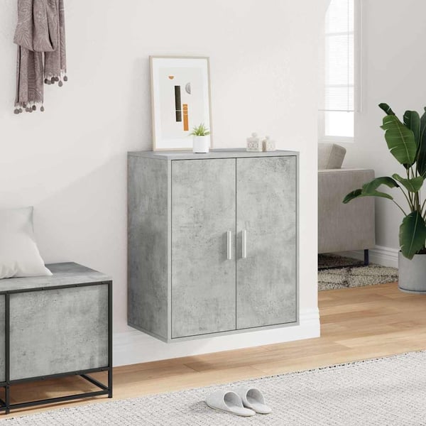 vidaXL Skoskap betonggrå 60x35x70 cm sponplate