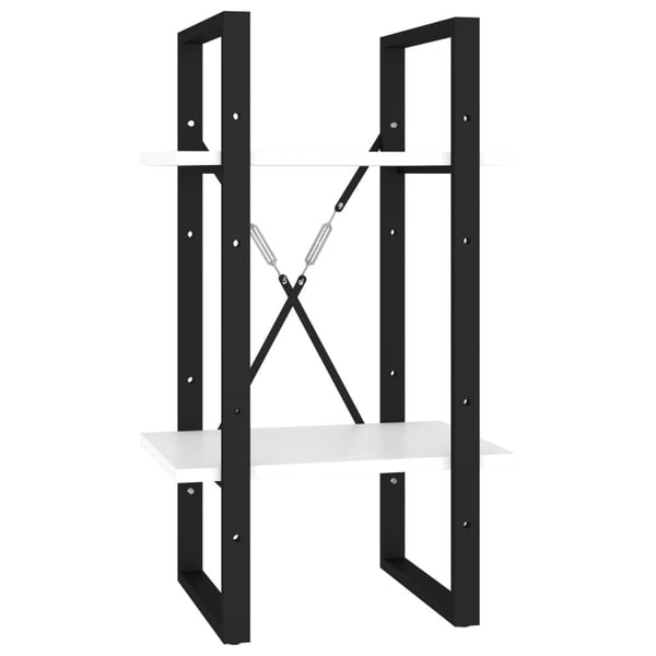 vidaXL Bokhylle 2 nivåer hvit 40x30x70 cm sponplate
